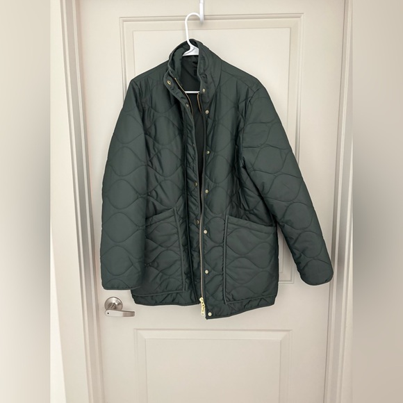 Quince Dark Green Quilted Jacket - Picture 5 of 7